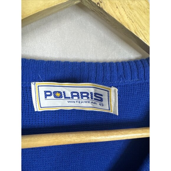 Vintage Polaris Winterwear Blue Striped Knit Sweater Men’s Size L - Picture 3 of 5
